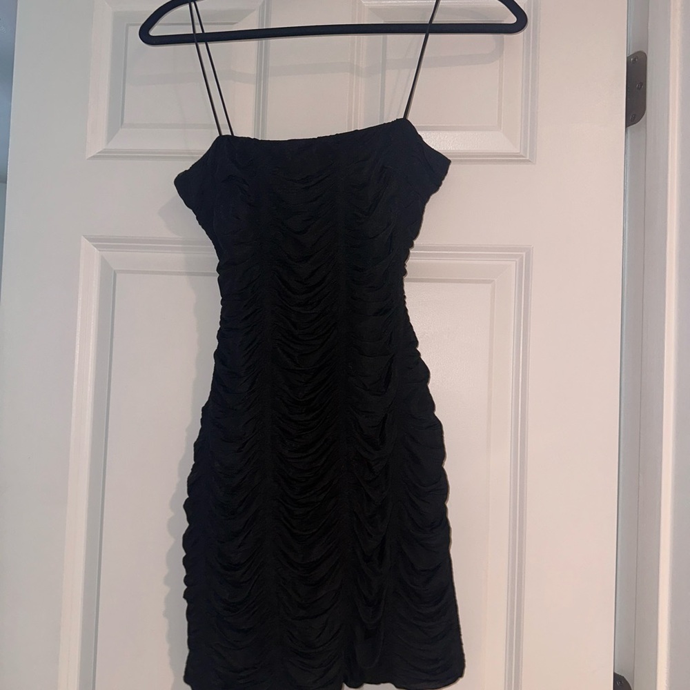 Elegant Black Ruched Dress